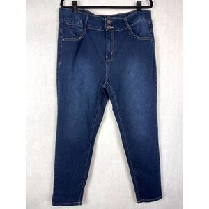 Sofia's Cropped Skinny Jeans Womens Plus Size 22 Dark Blue Wash